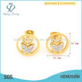 Damen Edelstahl Gold rund Schmetterling Ohrringe Bolzenschmuck